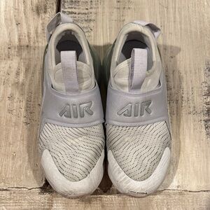 Nike Kids Slip-On Sneakers in Light Gray and White